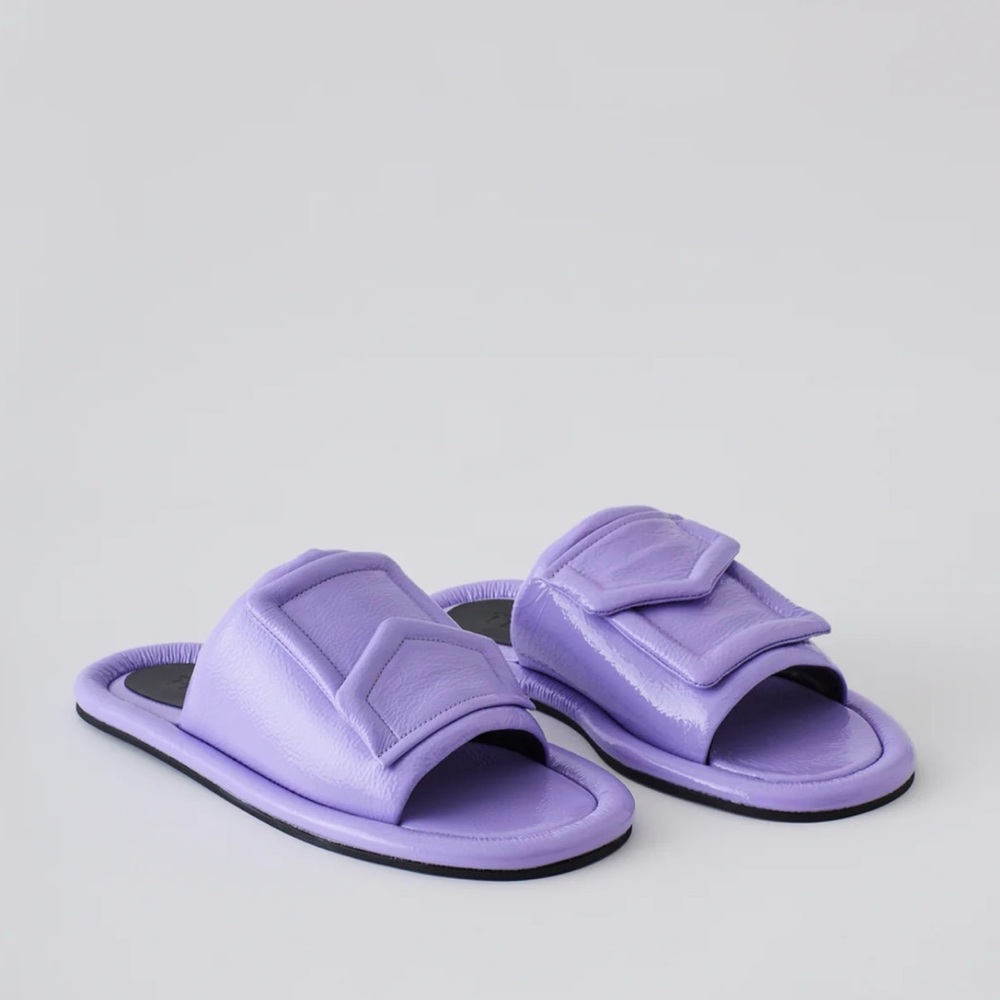 Tibi Beryen Naplack Sandal in Lavender Purple SIZE 41
